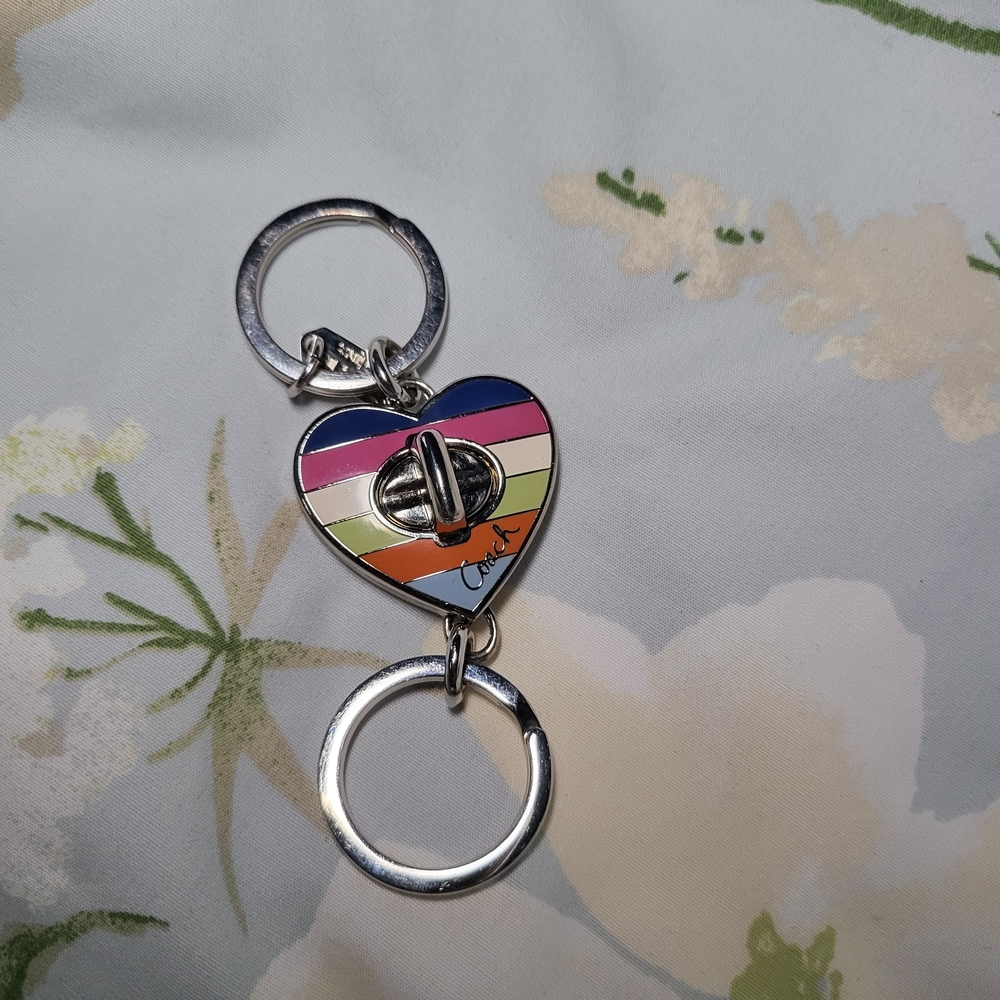 Coach Legacy Heart Keychain